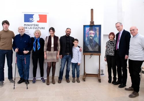 DSC0333Cérémonie de restitution du tableau Le Père de Marc Chagall aux ayants droit de David Cender